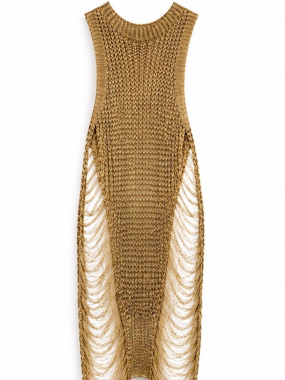 Boho Festival Gold Knit Dress / Cover Up – One of a Kind Look